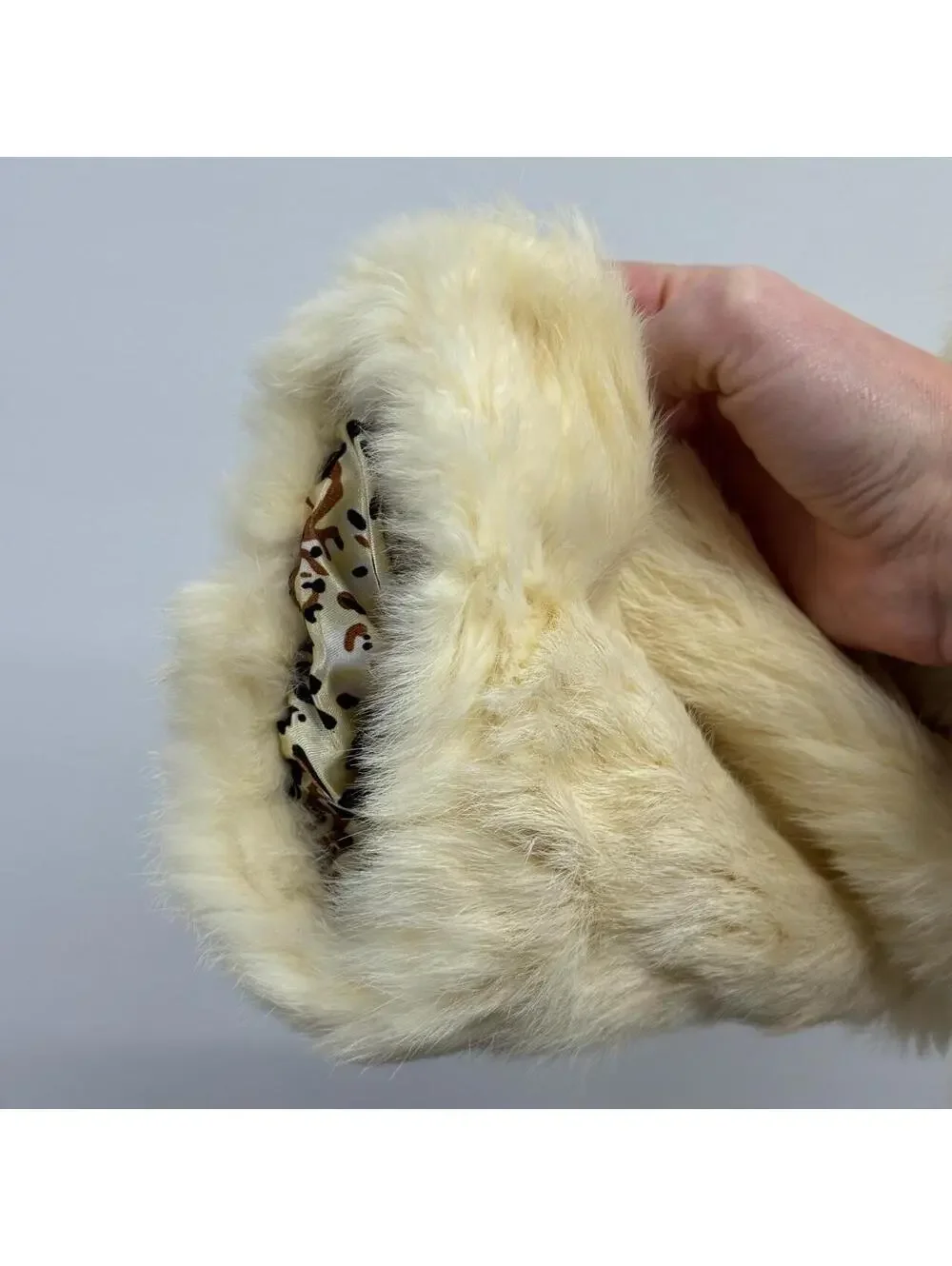 Vintage Y2K Cream White Rabbit & Fox Fur Jacket Coat - Picture 3 of 8